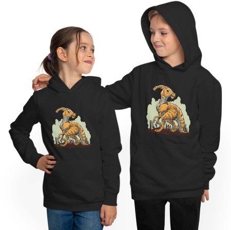 Kids Hooded Sweatshirt Hoodie - Parasaurolophus i99